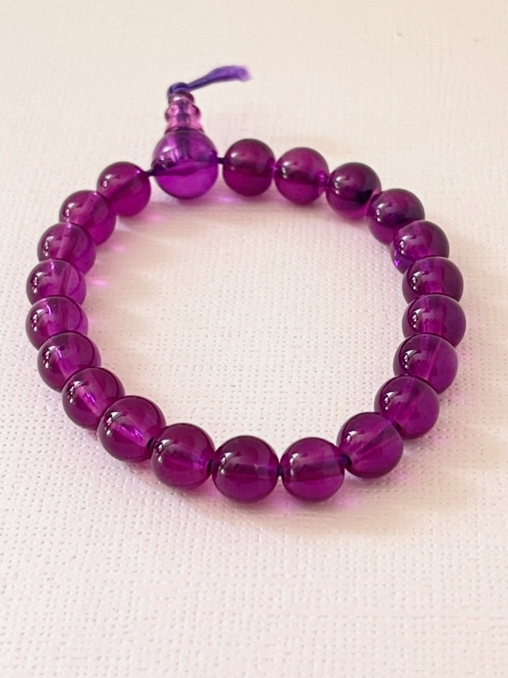 Purple Amethyst Bead Stretch Bracelet